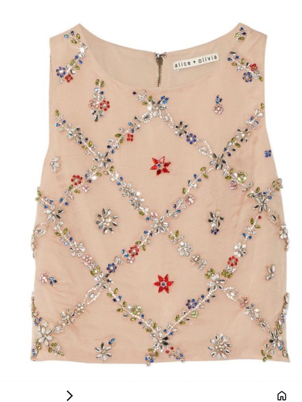 Alice + Olivia Blush Pink Beaded Embellished Girls' Top